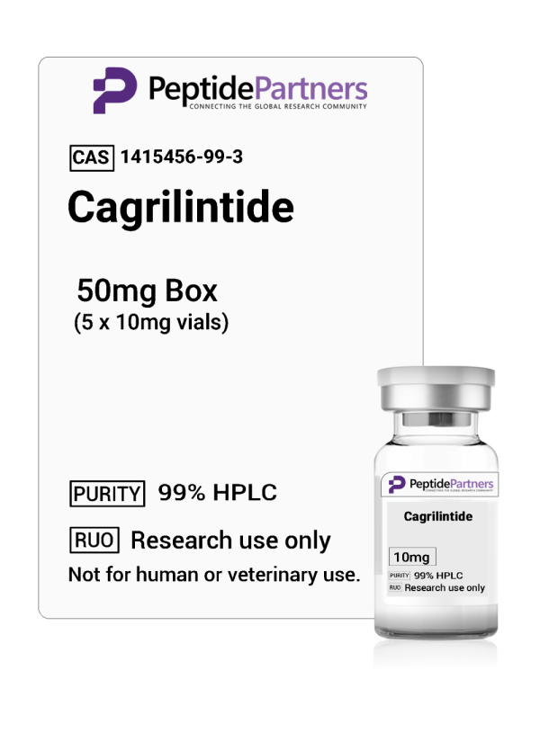 Peptide Partners AOD-9604 vial packaging with label on a white background