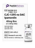 Peptide Partners CJC-1295 no DAC Ipamorelin packaging with vial and label on a white background