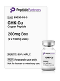 Peptide Partners GHK-Cu Copper Peptide packaging with vial and label on a white background