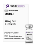 Peptide Partners MOTS-c vial packaging with label on a white background