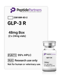 Peptide Partners GLP-3 R packaging with a vial on a white background